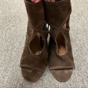 Aquazzura Firenze Brown Suede Heels Size 40